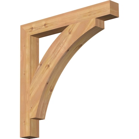 Ekena Millwork Thorton Block Smooth Bracket, Western Red Cedar, 3 1/2"W x 30"D x 30"H BKT04X30X30THR05SWR
